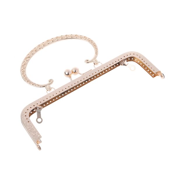 

metal frame kiss clasp lock for sewing handbag purse coin bag diy tool 20x12cm q84b, Black