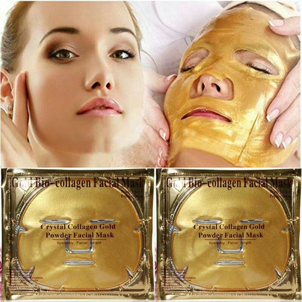 Nova Chegada Hidratante Bio Bio-Colágeno Máscara Facial de cristal de colágeno pó de ouro máscaras faciais Peels gota transporte da pele maquiagem cuidados