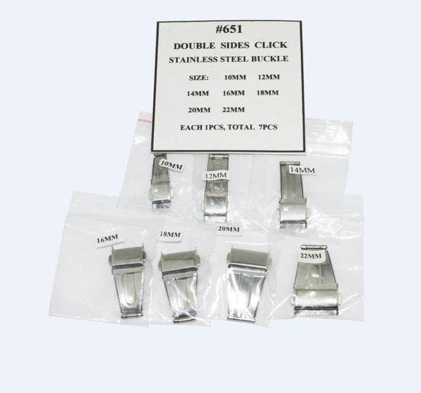 

assortment of 7pcs double sides click stainless steel buckle