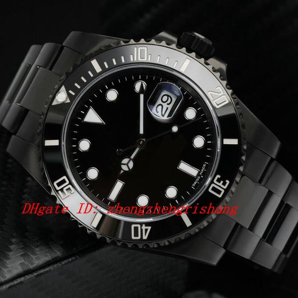 

9 color model men's automatic date black pvd/dlc coated steel 40mm 116610ln 114060 116610 116613ln asia 2813 movement mens watch watche, Slivery;brown