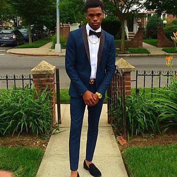 

2019 prom wedding tuxedos for men navy blue groom pants suits mens 2 pieces suits groomsmen man suit (jacket+pants), Black;gray