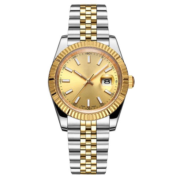 

2019 Top Mens Business Watches Automatic Mechanical 2813 movement Gold and silver Steel Wristwatch Luxury gold color watch Free shipping