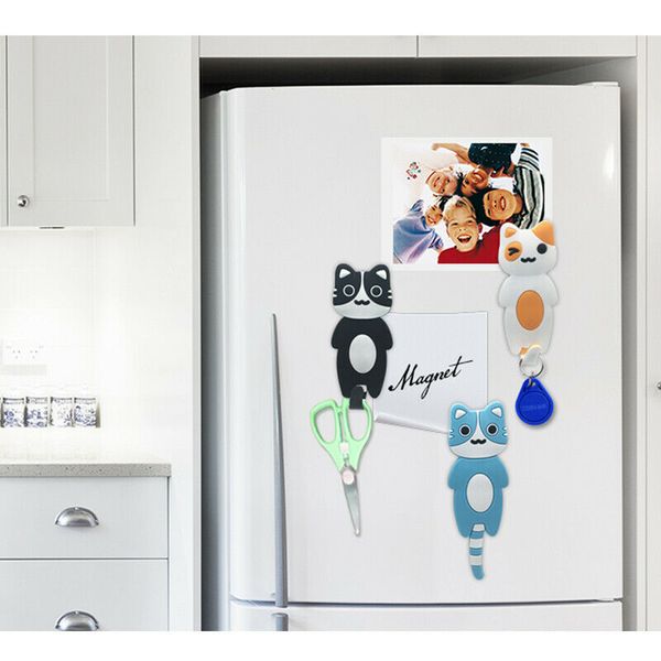 

cute unique cat tail magnetic refrigerator hooks hanging hook fridge sticker