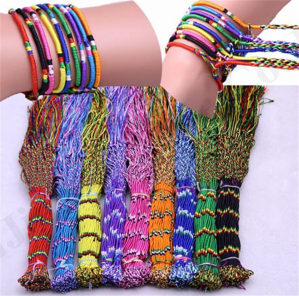 

new women men diy charm rope bangle random send jewelry lots braid waistband brace lace handmade bracelet christmas gift 100pcs/lot a121201, Red;brown