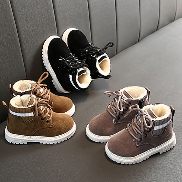 

autumn and winter 1-5t children shoes martin boots snow cotton shoes boys girls plus velvet z, Black;grey