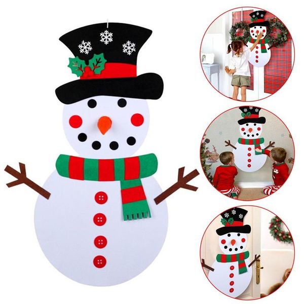 

diy christmas felt snowman door wall hanging toy xmas new year decor kids gift ornament handmade christmas snowman