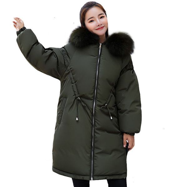 

big colorful bontjas hooded 2019 new winter jacks women slim katoon coated jas jas female fat long down parka runner, Black
