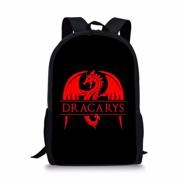 

dragon dracarys print school backpack for teenage boy girls bookbag kids16 inch orthopedic satchel daypack travel bag customize