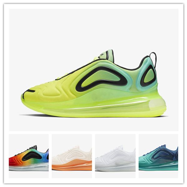 

2019 new 7200 shoes full cushioned men women neon triple black carbon grey sunset metallic silver chaussures running shoes eur size 36-45