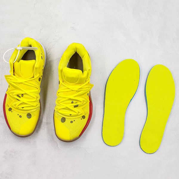 

Kyrie Basketball Shoes Irving 5 Sponge Bob Mens Designer Yellow High Quality Knitting Team Outdoor Trainers Sports Sneakers