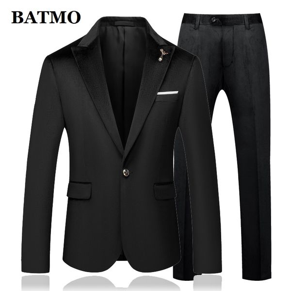 

batmo 2020 новое поступление высокое качество модные черные костюмы для мужчин, мужские бархатные свадебные платья костюмы, 4 цвета плюс раз, White;black