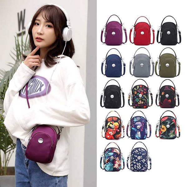 

fashion handbag women's mini shoulder bag messenger vintage lightweight nylon purse solid zipper waterproof flap crossbody bag