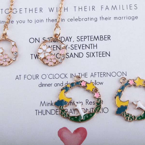 

10pcs/set colorful dripping oil wreath enamel charms pendants for women diy bracelet necklace eardrop christmanstree accessories, Bronze;silver