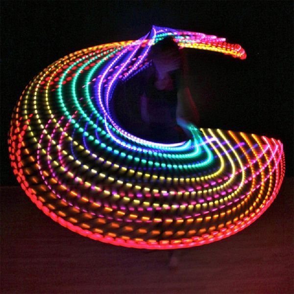

led colorful fitness circle performing arts abdominal fat loss light fitness crossfit 8 parts detachable sport hoop equipments