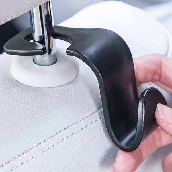 

2pcs universal car seat back hooks hanger auto organizer for grocery trunk coat purse bag sundry hook headrest mount storage