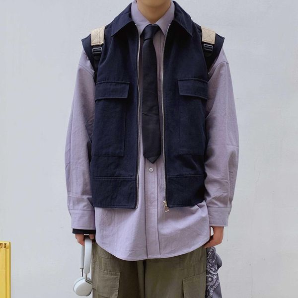 

trend work clothes vest wide shoulders and wide shoulders student sleeveless easy waistcoat jk717p55. control 78, White;black