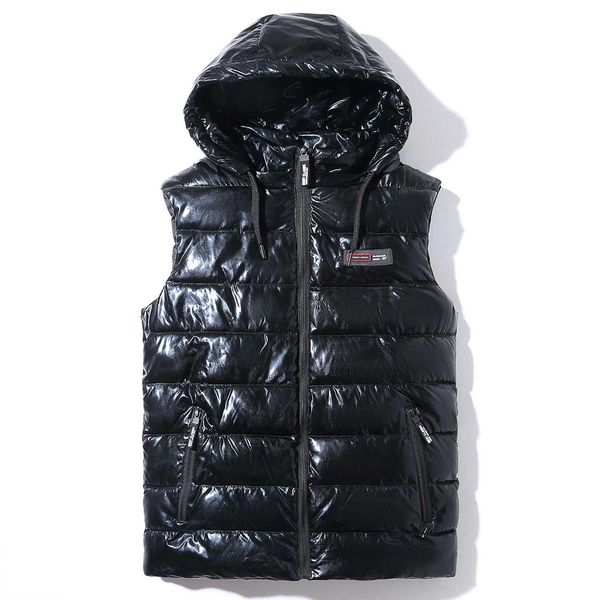 

2019 polyester colete masculino tactical vest winter vest shoulder bright male large size trend loose leisure, Black;white
