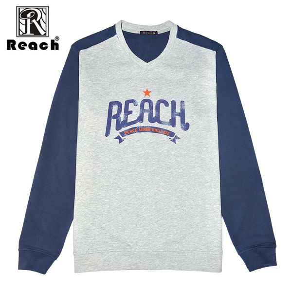 

reach man sweatshirt printed men pullover sweatshirts autumn winter cotton hip-hop long sleeve v neck men casual streetwear, Black