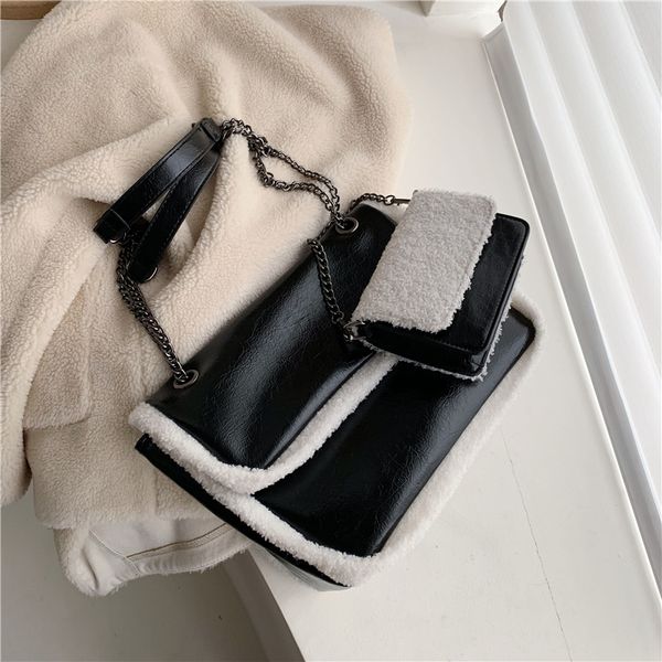 

wenyujh winter crossbody bag wool solid fur feather mini flap box women handbags shoulder messager bags female party clutch bag