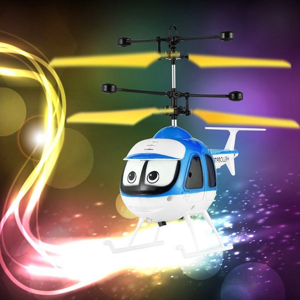 

nduction flying cartoon rc helicopter toys mini remote control drone aircraft for kid plane floating toys