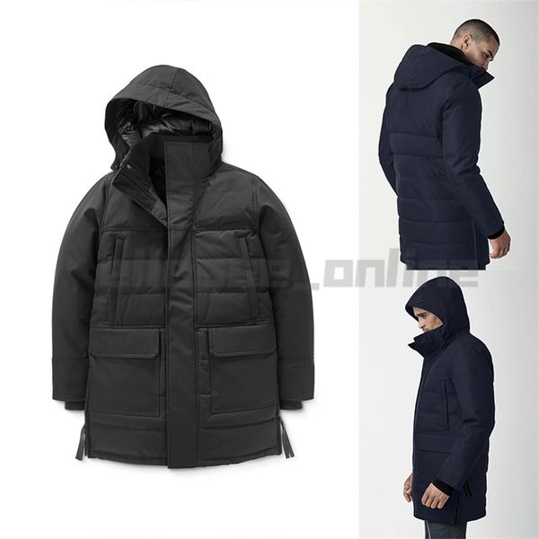 

goosee winter down parkas 2020 hooded jacket canada mens women zippers warm down jackets outdoor male coats doudoune homme, Black
