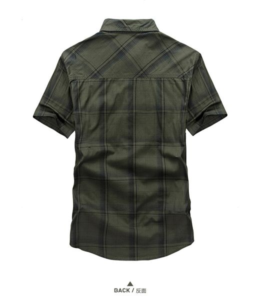 

plus size 5xl 100% cotton chemise homme original brand clothing men chemise homme plaid afs jeep shirts cargo military, White;black