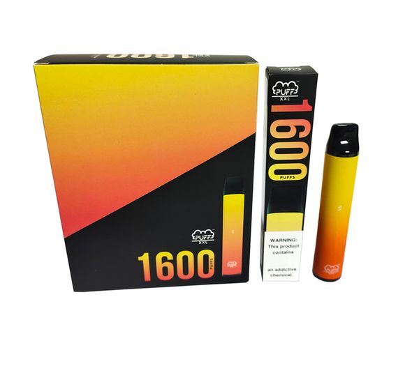 

10 имеющихся цветов слоеного XXL 1000mAh батареи 6,5 мл 1600 пуфы Новые Puff Батончики XXL DHL Быстрая доставка