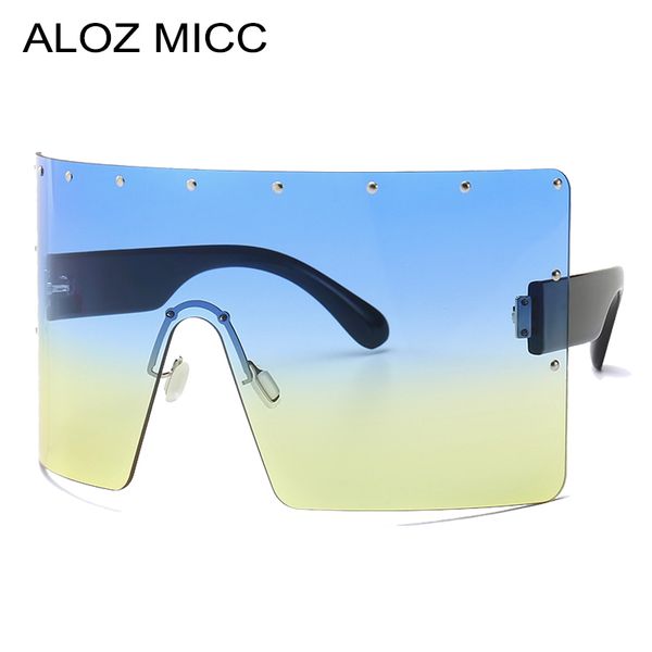 

fashion rimless oversized gradient sunglasses women men 2019 summer style brand designer female sun glasses uv400 q671, White;black