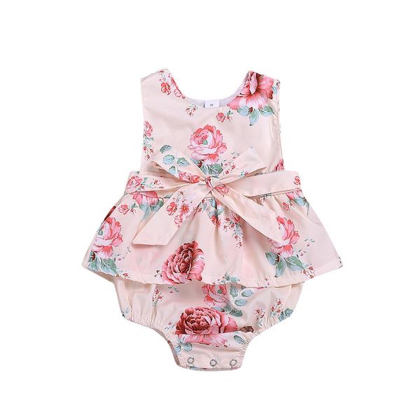 

summer infant baby girls romper floral print baby romper newborn clothes, Blue