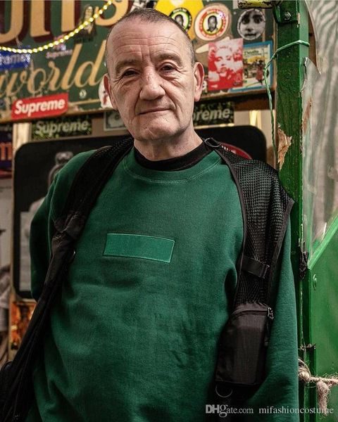 

2019 new color american fashion box logo embroidery crewneck hoodie winter skateboard sweatshirt men women cotton street hoody, Black