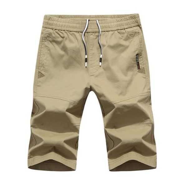 

summer mens beach shorts casual solid color drawstring elastic waist loose shorts teenager sports capris shorts, White;black