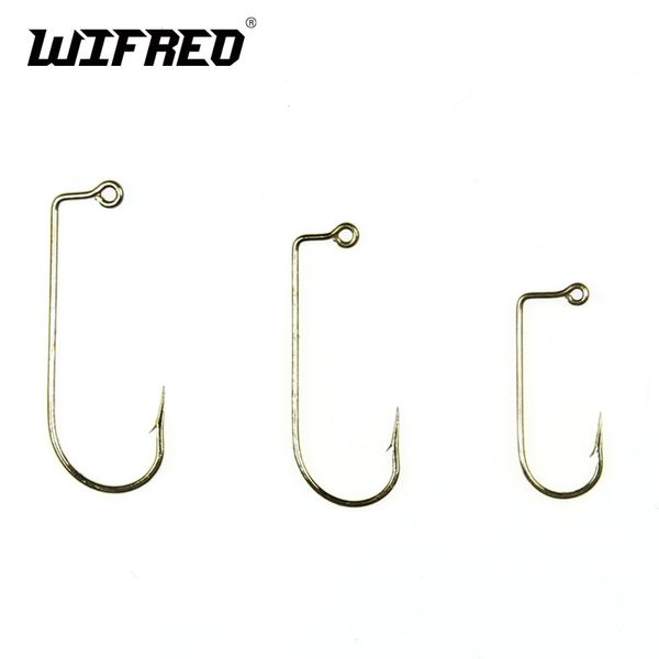 

wifreo #2 #4 100pcs golden color aberdeen jig hook tying jigs hooks 575m