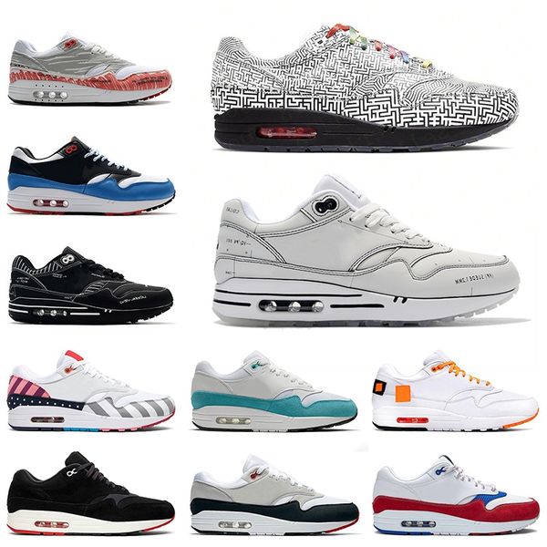 

87 anniversary 1 mens running shoes tokyo maze white schematic black schematic script men women sports sneakers size 36-45