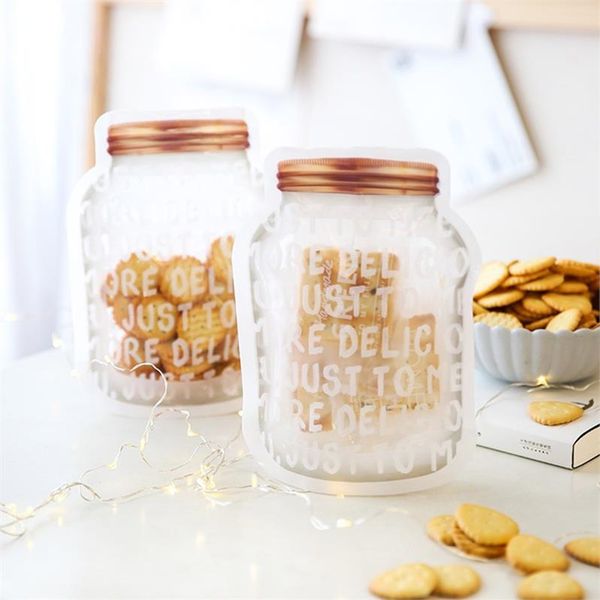 

50 pieces transparent english jar self-sealing bag cookie cranberry roll biscuit snowflake crisp biscuit bag candy