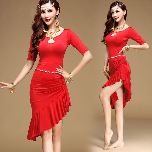 

2pcs/set belly dance costumes oriental dance suit bellydance costumes carnival #jh-852, Black;red