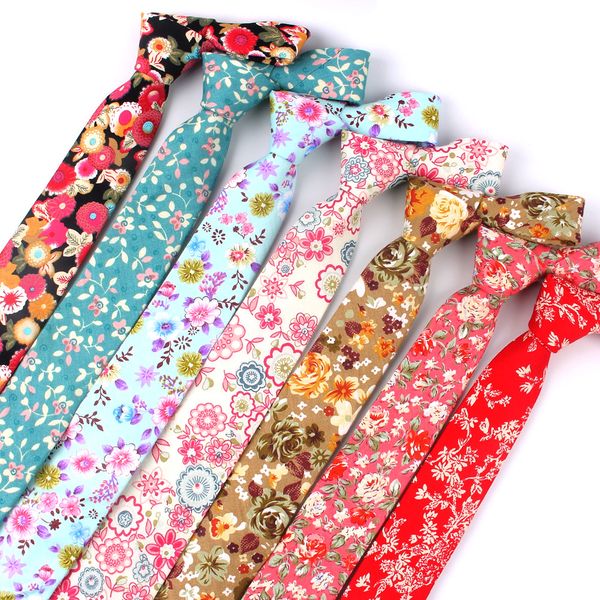 

floral print neck tie for men casual men ties fashion cotton mens necktie for wedding business suit tie, Black;blue