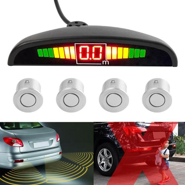 

useful 4 sensors auto parking sensor car reverse backup radiolocator monitoring system auxiliary alarm ledÂ detector display