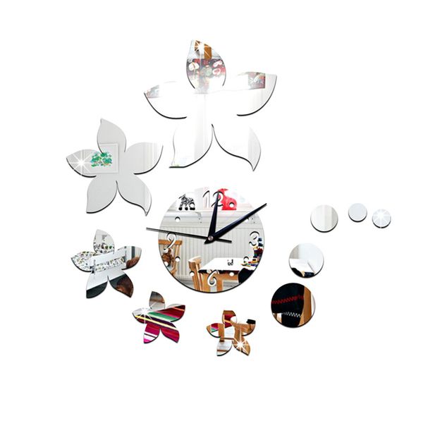 

11pcs/set mirror surface wall sticker floral shape art wall decal for home j2y
