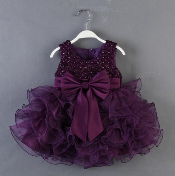 

flower baby girls dresses layered bow pricess evening girls dresses for party and wedding baby summer clothes l1819xz, Red;yellow