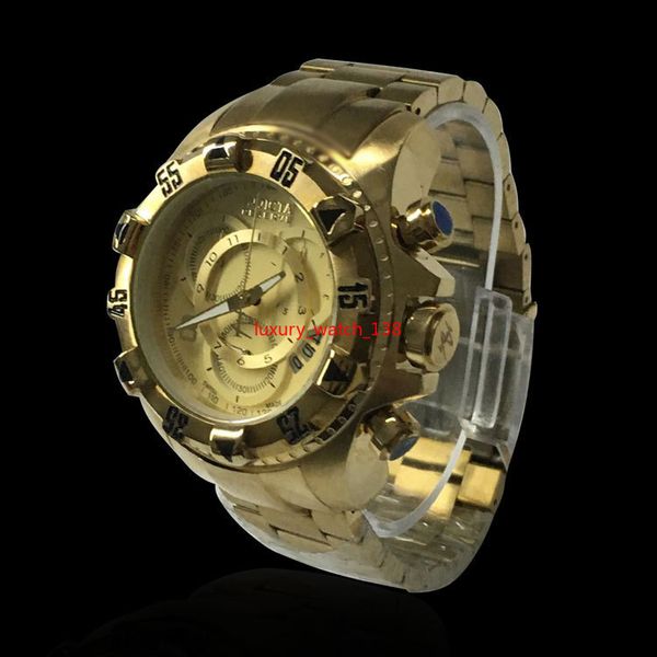 

swiss quality all pointer work invicta 52mm gold stainless steel men excursionquartz and stainless steel casual watches, Slivery;brown