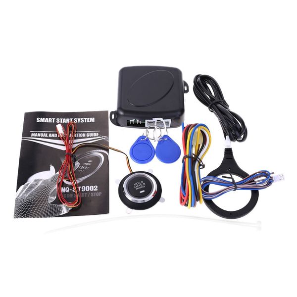 

12v car engine push start sbutton ignition rfid keyless remote starter alarm