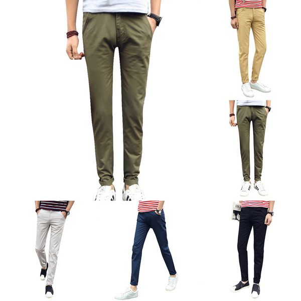 

oeak 2020 весна новых повседневных брюк мужчина хлопок slim fit chinos мода мужских штаны повседневный slim fit брюки, Black
