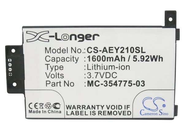 

cameron sino 1600mah battery mc-354775-03 for amazon ey21, kindle paperwhite 2014 version, touch 6" 2014 version