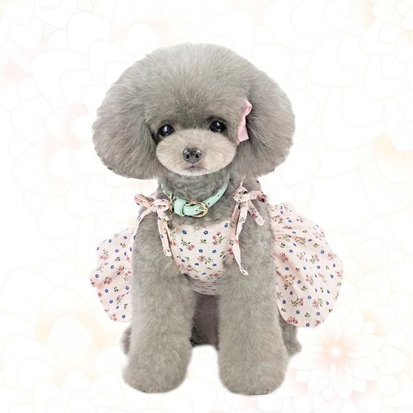 

1pc floral daisy dog dress pet summer clothes vest shirts sundress poodle apparel outfits - size xl