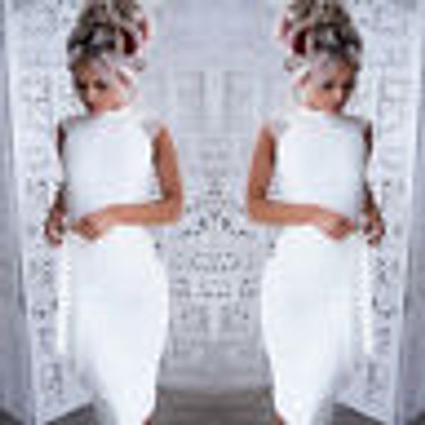 

women's and charming bandage bodycon dresses summer lace sleeveless evening party club short mini dress pure withe, Black;gray