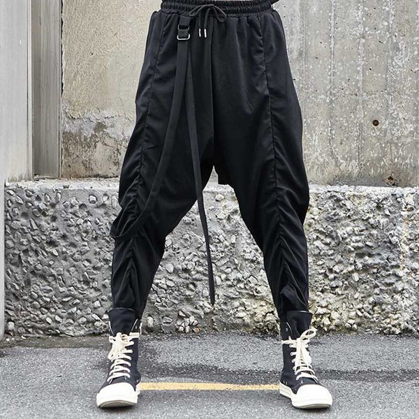 

men's pants mr-donoo men clothing fashion punk gothic black loose streetwear hip hop harem japan style casual trousers a303-x030