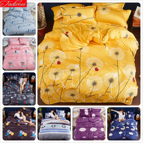 

dandelion pattern duvet cover 3/4 pcs bedding set kids child soft bed linen single  king size 150x200 180x220 200x230