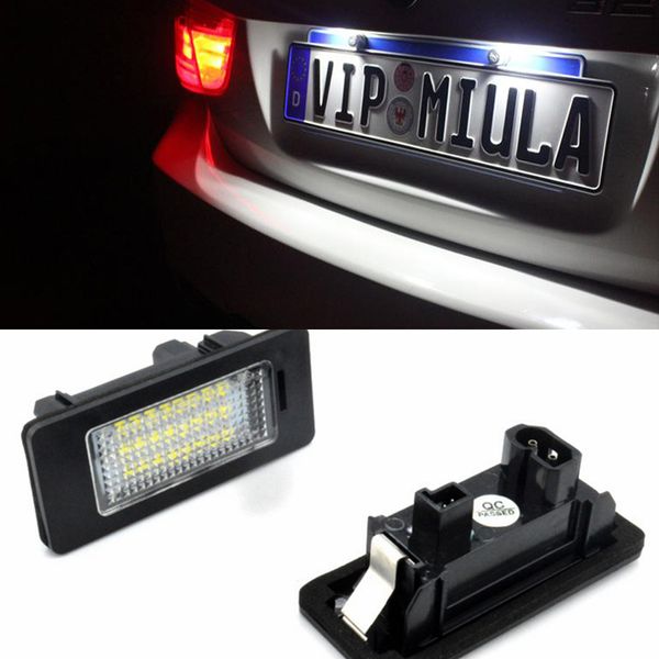 2 PCS E-marked OBC Error Free 24 LED Branco Número da Licença Placa Luz Lâmpada Para BMW E81 E82 E90 E91 E92 E93 E60 E61 E39 X1/E84