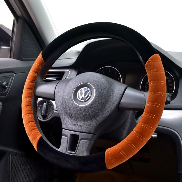 Pink Leather Texture Auto Car Silicone Steering Wheel Cover Protector 36-40cm