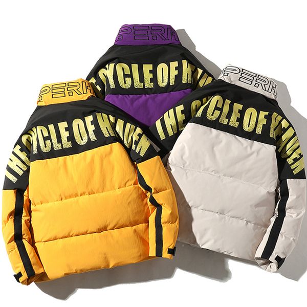 

men's down & parkas clothing | 2021 winter jacket male couple hip-hop tide brand short men and women, Black